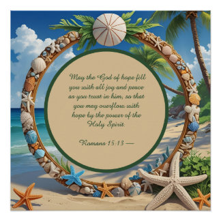 Tropical Beach Bible Verse Memory Anchor Download  Poster