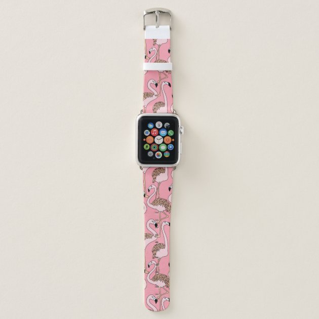 Tropical Beach Bird Pink Flamingo Apple Watch Band Zazzle