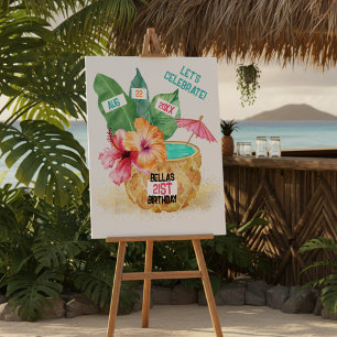 Tropical Beach Birthday   Pineapple & Palm Foam Board