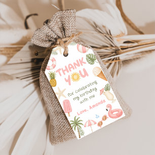 Tropical Beach Birthday Summer Party Gift Tags