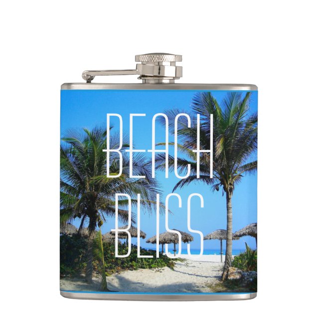 Tropical Beach Bliss Flask (Front)