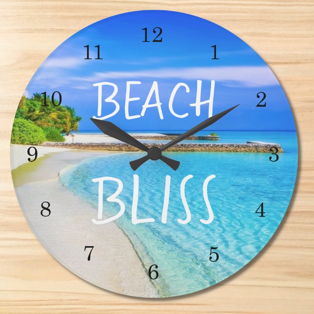 Tropical Beach Bliss Large Clock (Creator Uploaded)