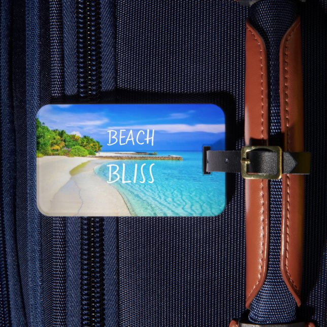 Tropical Beach Bliss Luggage Tag (Front Insitu 4)