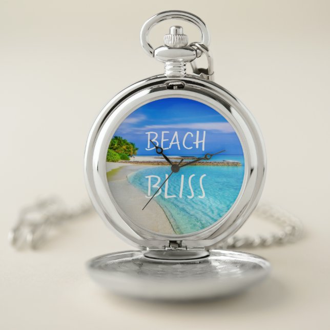 Tropical Beach Bliss Pocket Watch (Inside)