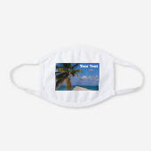 Tropical Beach Blue Ocean Sea White Cotton Face Mask (Front)