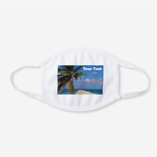 Tropical Beach Blue Ocean Sea White Cotton Face Mask