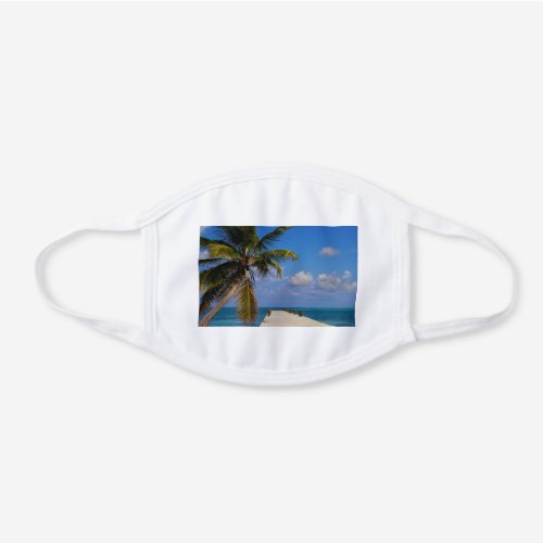 Tropical Beach Blue Ocean Sea White Cotton Face Mask