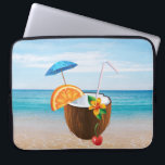 Tropical Beach,Blue Sky,Ocean Sand,Coconut Coctail Laptop Sleeve<br><div class="desc">This image features coconut coctail on adorable tropical beach . Perfect for those who love tropical vacation and dream of turquoise waters and white sandy beaches and coctails.</div>