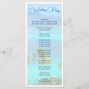 Tropical Beach Blue Summer Wedding Program