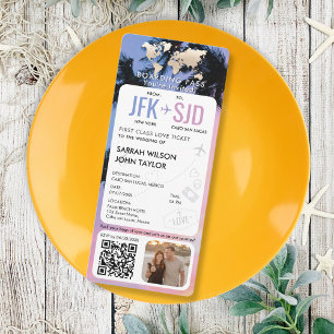 Tropical Beach Boarding Pass Ticket Destination Invitation