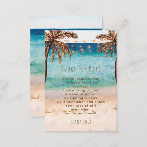 tropical beach books for baby request card