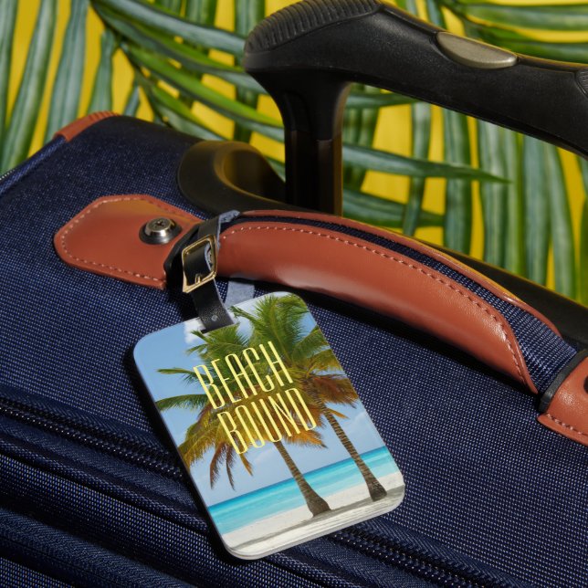 Tropical Beach Bound Luggage Tag (Front Insitu 1)