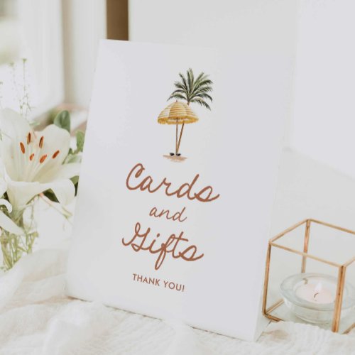 Tropical Beach Bridal Shower Cards and Gifts Sign