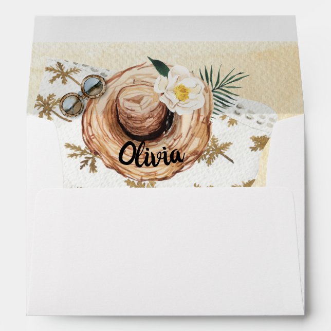 Tropical Beach Bridal Shower Envelope (Back (Bottom))