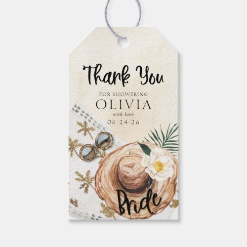 Tropical Beach Bridal Shower Favor Tags