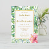 Tropical Beach Bridal Shower Invitation (Standing Front)