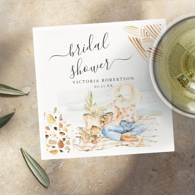 Tropical Beach Bridal Shower Napkins (Creator Uploaded)