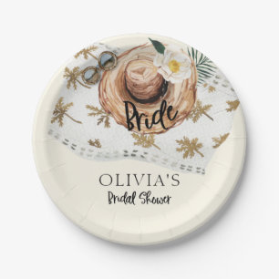 Tropical Beach Bridal Shower Paper Plates