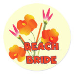 Tropical Beach Bride T-shirts and Gifts Classic Round Sticker