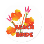 Tropical Beach Bride T-shirts and Gifts Classic Round Sticker
