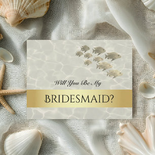 Tropical Beach Bridesmaid Proposal Postcard