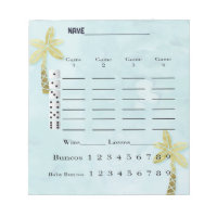 Tropical Beach Bunco Score Pad