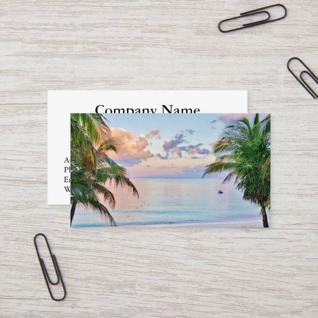 Tropical Beach Business Card (Front/Back In Situ)