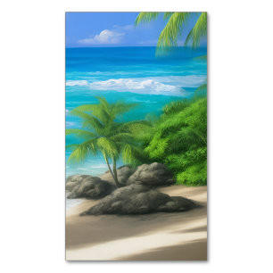 Tropical Beach Business Card Magnet