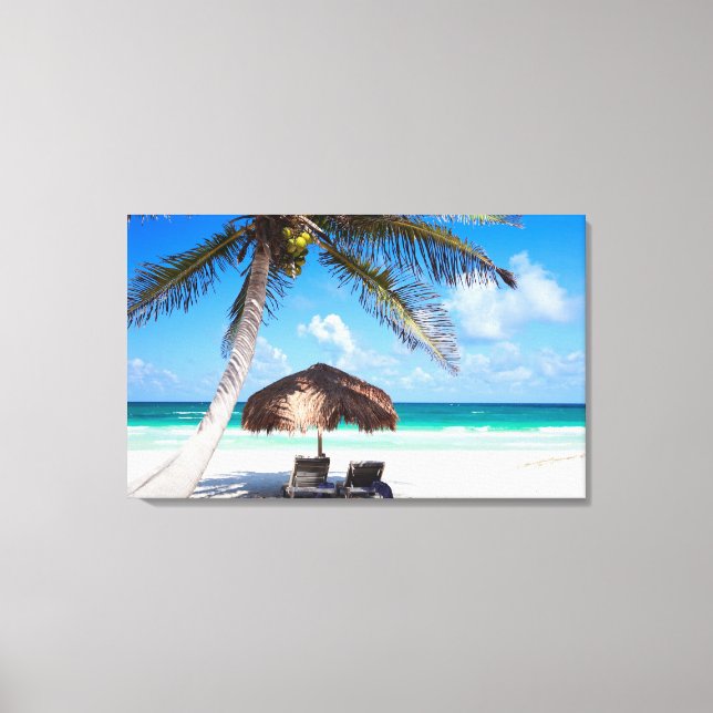 Tropical beach canvas print (Front)