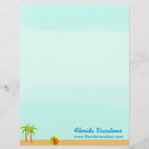 Tropical Beach Caribbean Vacation template Letterhead