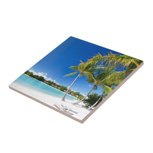 Tropical beach ceramic tile | Zazzle