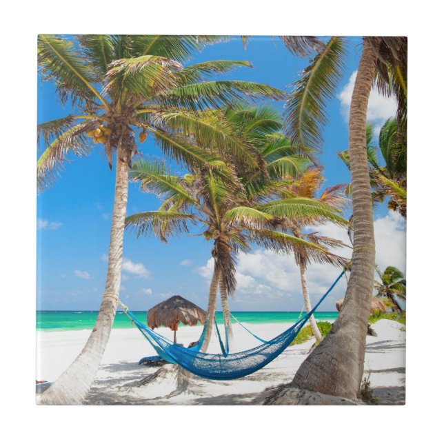 Tropical beach ceramic tile (Front)