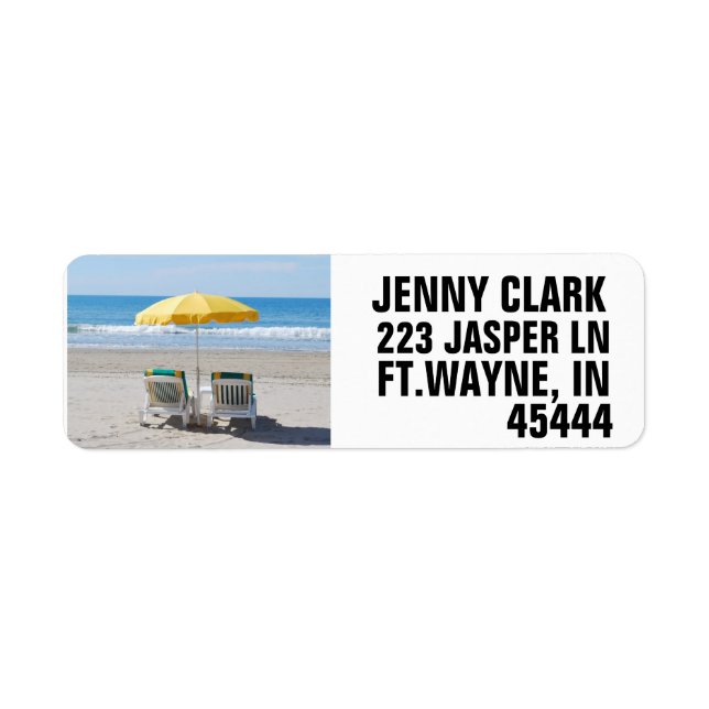 TROPICAL BEACH & CHAIRS RETURN ADDRESS LABELS (Front)