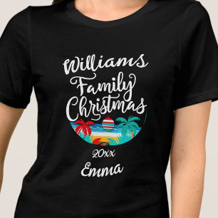 Tropical beach Christmas family typology Tri-Blend Shirt
