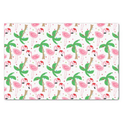 Tropical Beach Christmas Flamingos Birds Tissue Paper