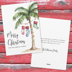 Tropical Beach Christmas Holiday Card