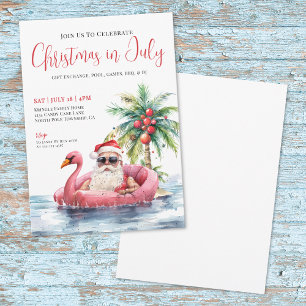 Tropical Beach Christmas In July Invitation