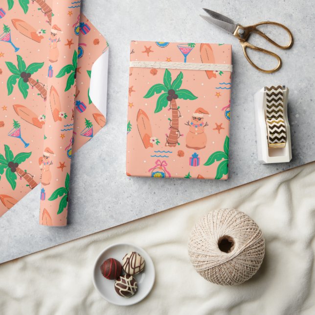 Tropical Beach Christmas in July Wrapping Paper (Crafts)