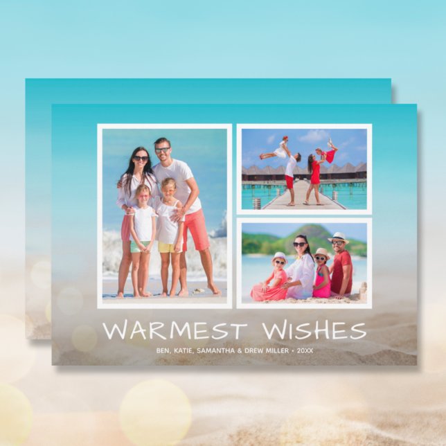Tropical Beach Christmas Photo Holiday Card (Creator Uploaded)