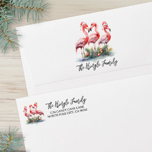 Tropical Beach Christmas Return Address Card Envelope