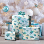 Tropical Beach Christmas Sea Turtle Glitter Wrapping Paper<br><div class="desc">This coastal Christmas wrapping paper design features a pattern of cute turquoise blue sea turtles on an abstract beach background with a faux glitter wave and sparkly star accents. Check out the collection for more matching products,  or contact me through Zazzle Chat if you need something special.</div>