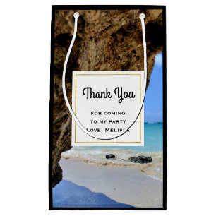 Tropical Beach Coast with a Big Rock Small Gift Bag