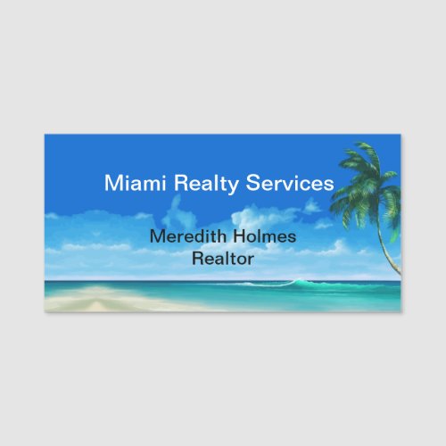 Tropical Beach Coastal Theme Real Estate Name Tags