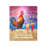 Tropical Beach Cocktail Bar Funny Rooster Chicken
