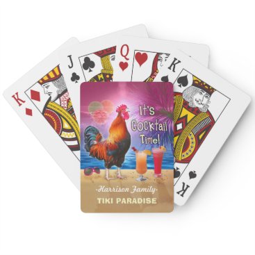 Tropical Beach Cocktail Bar Funny Rooster Chicken Playing Cards Tropical Beach Cocktail Bar Funny Rooster Chicken Playing Cards