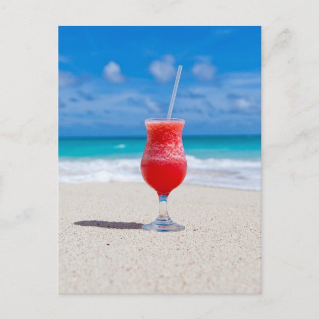 TROPICAL BEACH COCKTAIL DRINK POSTCARDS (Front)