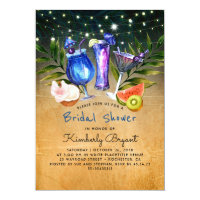Tropical Beach Cocktail Party Bridal Shower Invitation