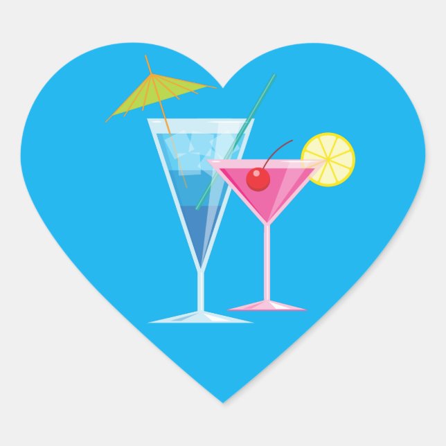 Tropical Beach Cocktail Sticker (Front)