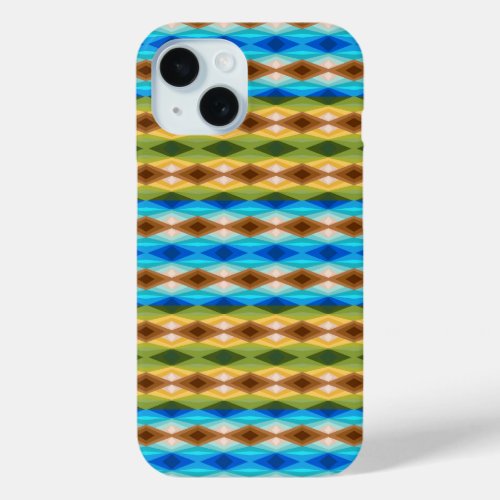 Tropical Beach Colored Kaleidoscope Abstract Art iPhone 15 Case