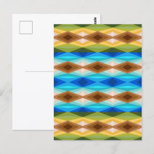 Tropical Beach Colored Kaleidoscope Abstract Art Postcard